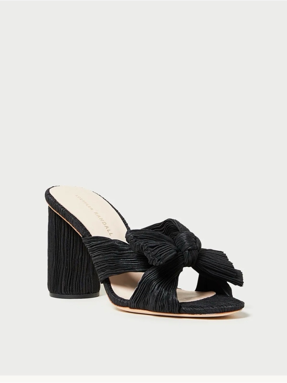 Loeffler Randall Penny Black Pleated Bow Heel